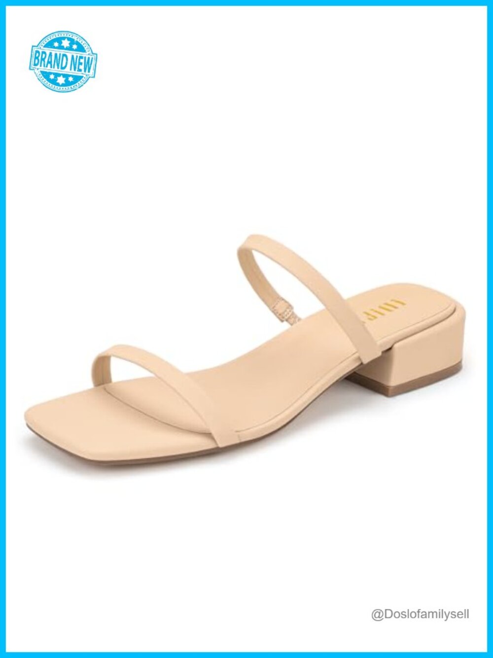 IDIFU 1 Inch Square Open Toe Heeled Sandals